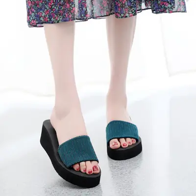 2020 New Style Women's Flat Wedge Sandals with Elastband and Internet Celebrant Sandals Summer Flip Flops