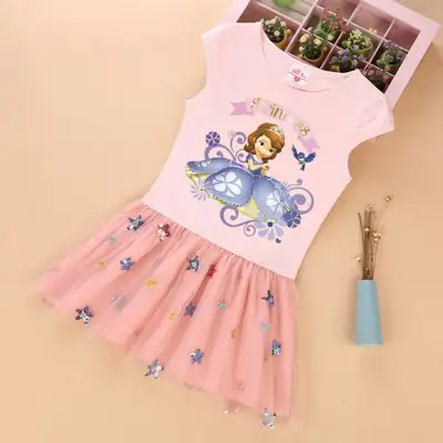 Sofia Princess Purple Gauze Skirt Dress for Girls