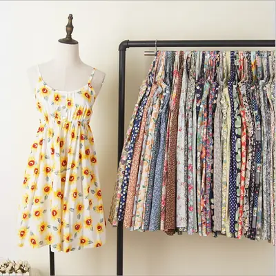 Japanese Single Mori Printed A-Line Dress Holiday Style Beach Skirt