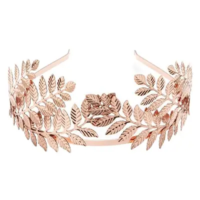 Kishitong New Leaf Crown Bridal Headband Rose Gold Silver