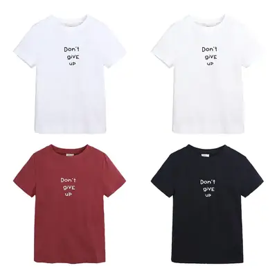 Children Cotton Summer T-Shirt White Gray Black