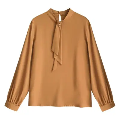 2024 Women Chiffon Shirt Loose Lantern Sleeve Spring Autumn