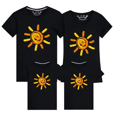 2024 Cotton Sun Print Parent Child Set Grey