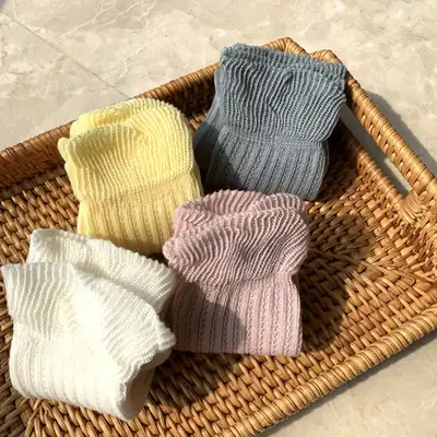Light Yellow Boneless Mid-Tube Kids Socks