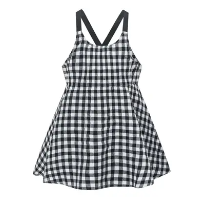 Korean Girls Plaid Checkered Skirt Dress 2024 Spring Summer