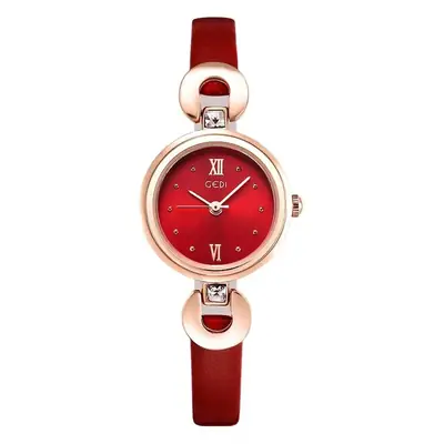 Korean Rose Gold Women's Quartz Watch with White Strap