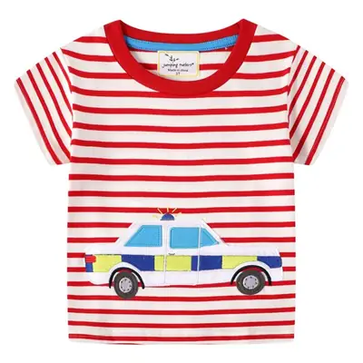 Boys Striped T-Shirt with Crocodile Print