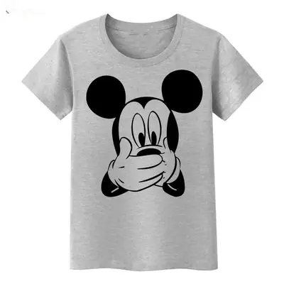 Mickey Mouse Graphic T-Shirt Grey Short Sleeve