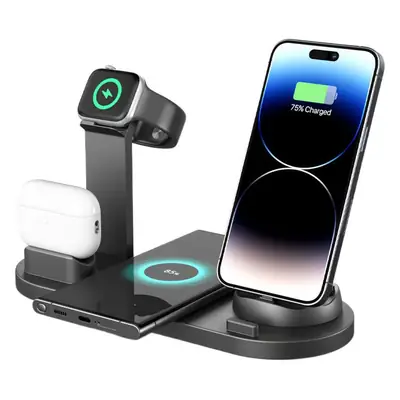 Six-In-One Wireless Charging Stand for Phone, Headset & AirPods