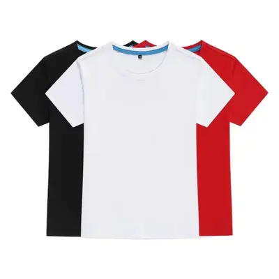Yellow Short Sleeve Round Neck T-Shirt for Kids
