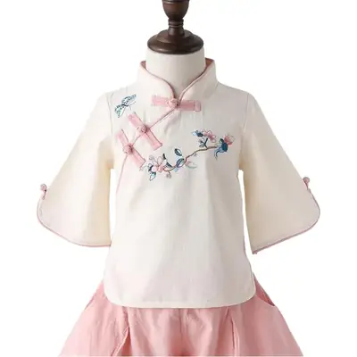 Children's Hanfu Tang Suit Cheongsam Green