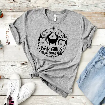 Bad Girls Tee Pink Short Sleeve European American