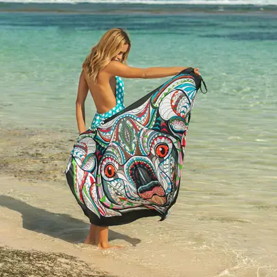 Anti-Sunscreen Animal Print Skirt Swimwear Cross Lining Irregular Strap