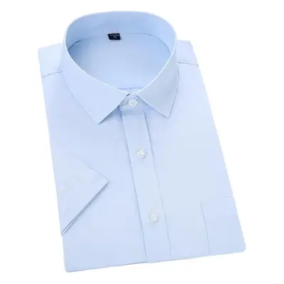 Men's White Short-Sleeved Business Shirt No-File Cotton