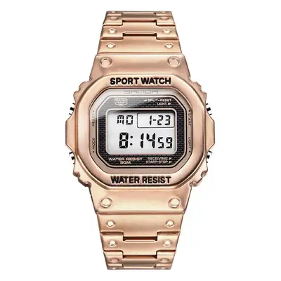 Sanda Black Digital Sport Watch Waterproof for Men Women