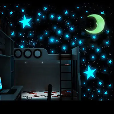 Luminous Wall Stickers Kids Room Stars Moon Decor