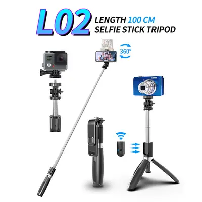 Bluetooth Selfie Stick 100cm Telescopic Tripod Compatible