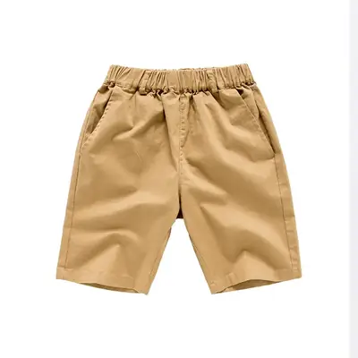 Children's Khaki Fat Shorts with Elastic Waist