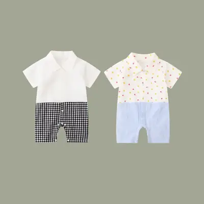 Baby Plaid Shorts & T-Shirt Set Summer Casual
