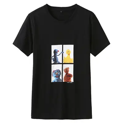 Unisex Sesame Street Cartoon T-Shirt Black 2025
