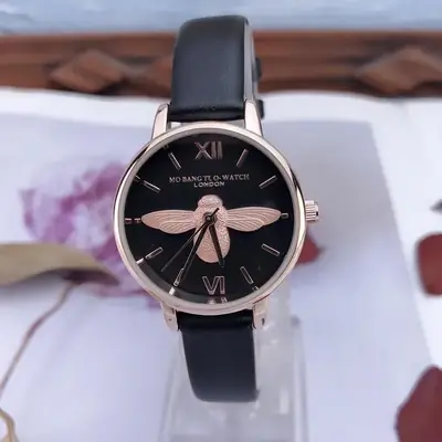 Women's Butterfly Design Quartz Watch Light Grey Band