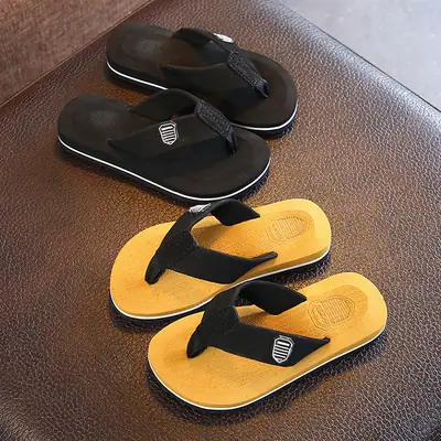 Children's Slippers Men's Summer Non-slip Outer Wear Flip-flops Children's Soft-soled Home Indoor Beach Shoes Parent-child Sandals and Slippers