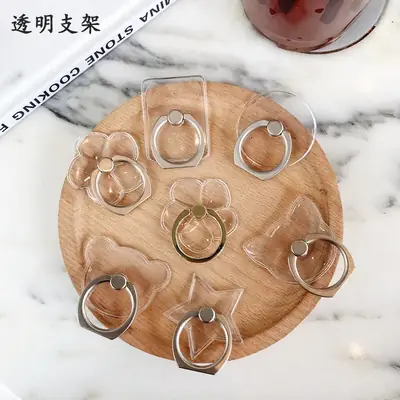 Transparent Crystal Mobile Phone Buckle Rings