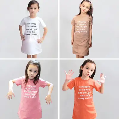 Girls Pink Letter Print Long T-Shirt Short Sleeve