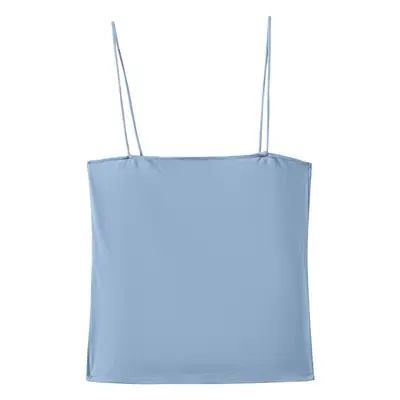 Black Collar Strap Vest Top for Women Slim Fit