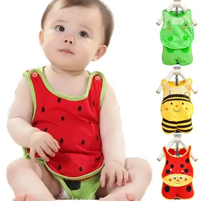 Newborn Baby Vest Shorts Red Green Watermelon Design