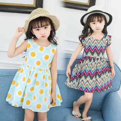 Korean Style Girls Chiffon Dress Summer New