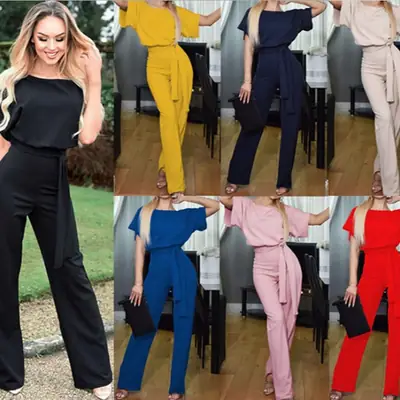 Women Pink Lace-Up Jumpsuit 2025 Summer