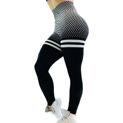 European American Plaid Slim Yoga Pants Sports Wear