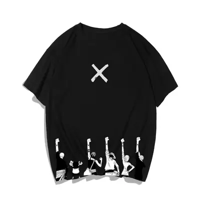 One Piece Cartoon T-Shirt Green Short Sleeve