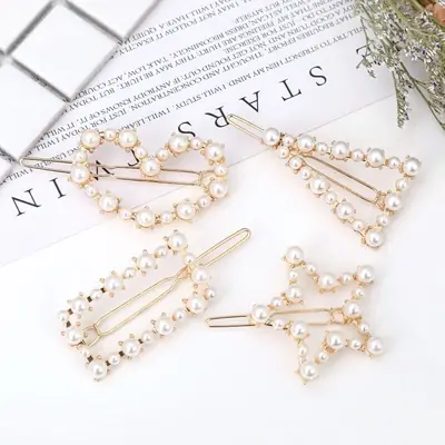 Korean Ins Pearl Hair Clip Frog Buckle
