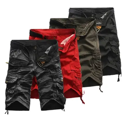 2025 Men's Camo Multi-Pocket Shorts Large