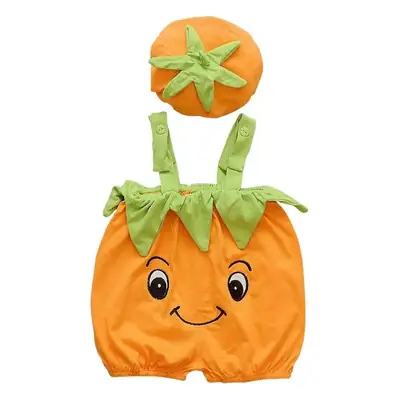 Baby Pumpkin Hat & Jumpsuit Set for Newborns