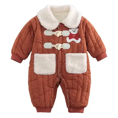 Baby Fleece Lined Quilted One-Piece Winter Romper