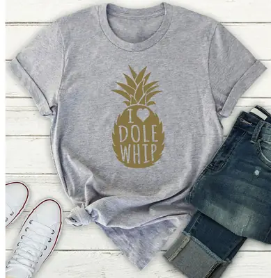 I DOLE WHIP Pineapple Graphic T-Shirt Grey