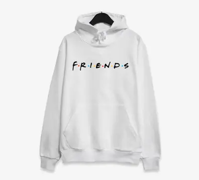 Pink Friends Printed Hooded Sweatshirt Long Sleeve