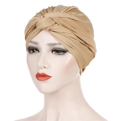 Blue Turban Cap for Women Muslim Hair Cover