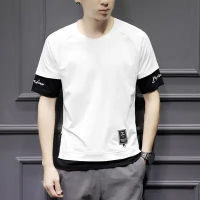 Men's White Short-Sleeve T-Shirt National Fashion