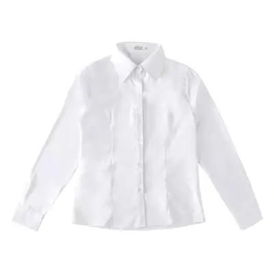 White Velvet Long Sleeve Women's Business Shirt Large