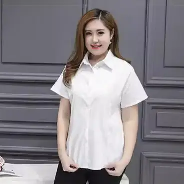 Plus Size Korean Style Black Shirt for Women