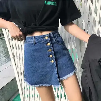 Women High Waist Denim Shorts Summer 2021