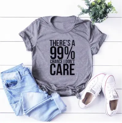 99% Chance Men Women Europe USA T-Shirt Grey