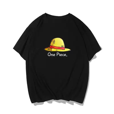 Men's Blue One Piece T-Shirt with Straw Hat Design