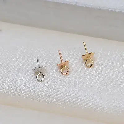 18K Gold Floral Pin Caps Universal Joker 1701