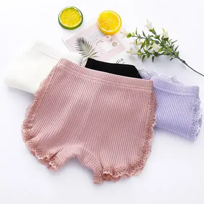 Girls' Anti-Scratch Cotton Shorts Multi Color