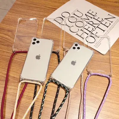 Apple XSmax Lanyard Phone Case Drop Resistant Four-Corner